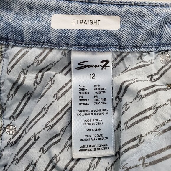 Seven7 90's Straight Jean Women's Light Wash High Rise Relaxed Denim NWT Size 12 - Picture 5 of 8